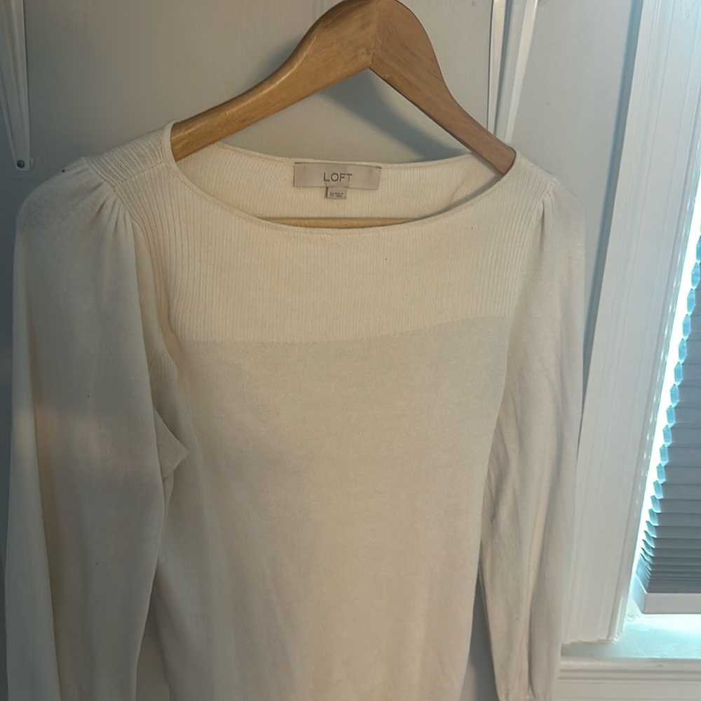 Sweater from Anne Taylor Loft, lightweight white